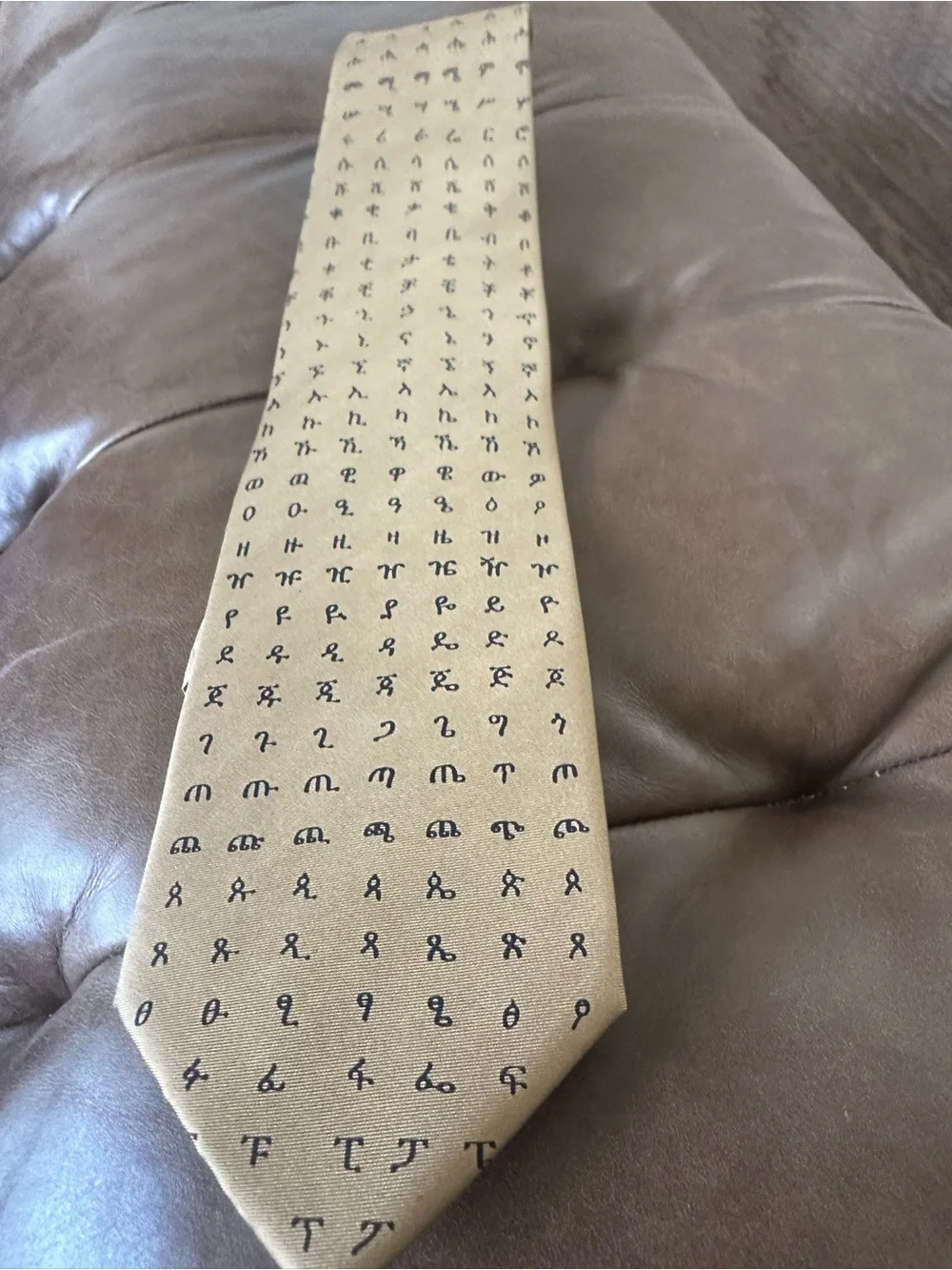 Habesha Amharic Ge’ez Fidel Alphabet Script Men's Silk Tie